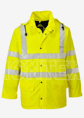 Hivis-safety PU rainwear padding jacket